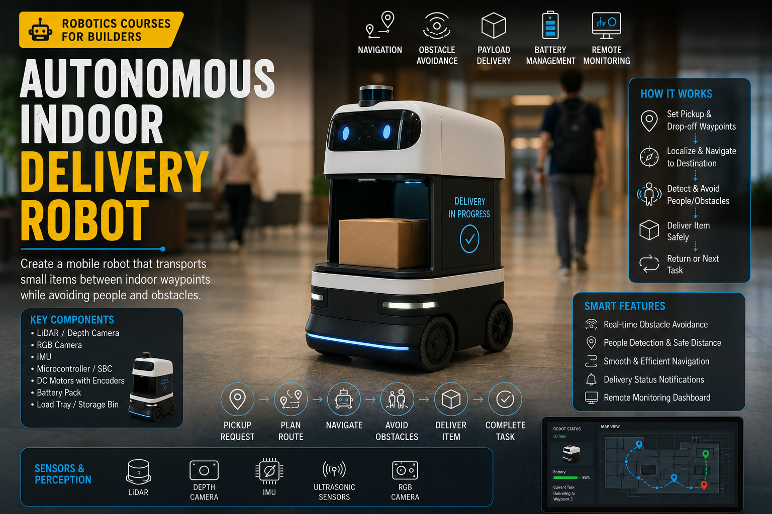 Autonomous Indoor Delivery Robot