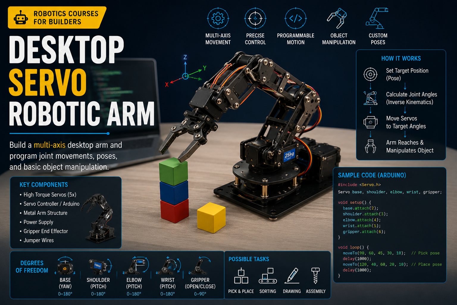 Desktop Servo Robotic Arm